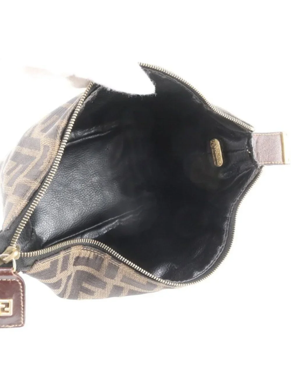 Fendi Zucca Mini Pouch Leather Nylon Handbag